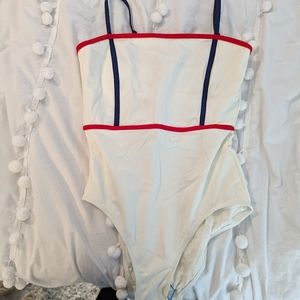 Solid and Striped one piece bikini